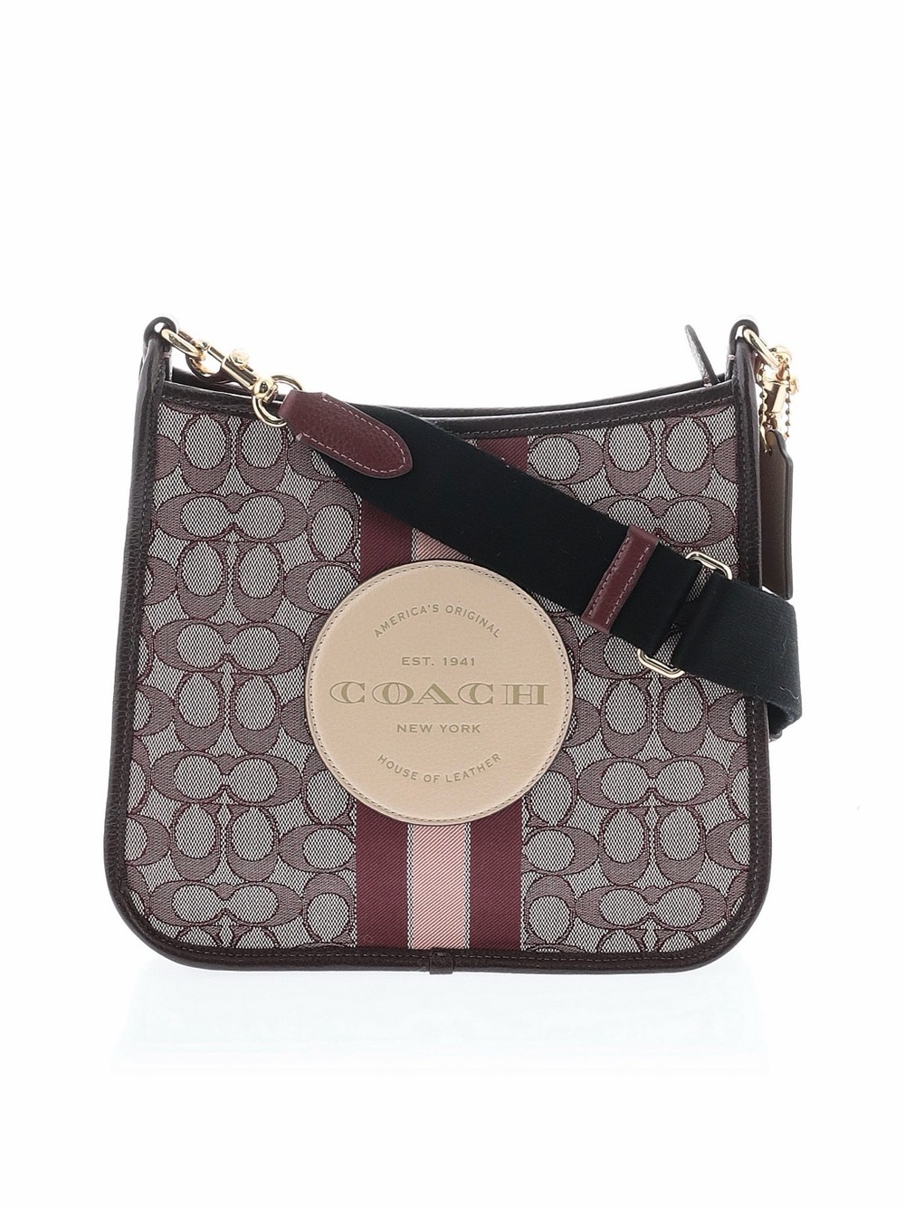 Coach Crossbody Bag in Burgundy, Tan and Black
